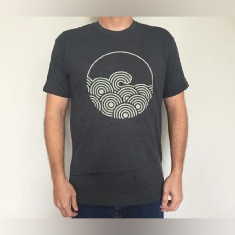 Wave Pattern Charcoal T-Shirt